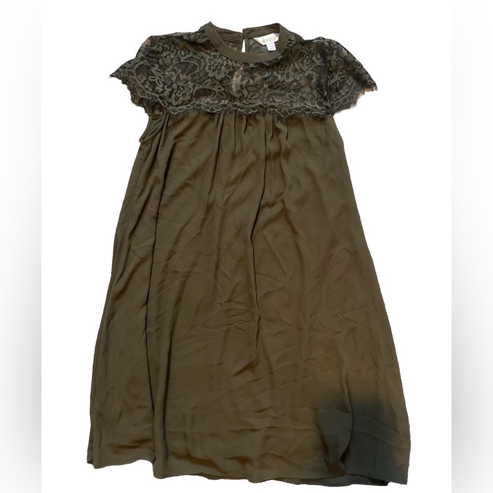 NWOT Decree Green Lace Cap Sleeve Babydoll Dress M - Picture 7 of 9